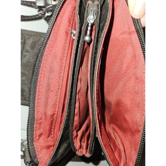 Baggallini Mini Brown Leopard Nylon Crossbody Wristlet Bag Turn Lock 7.25x5x1 - Picture 11 of 11